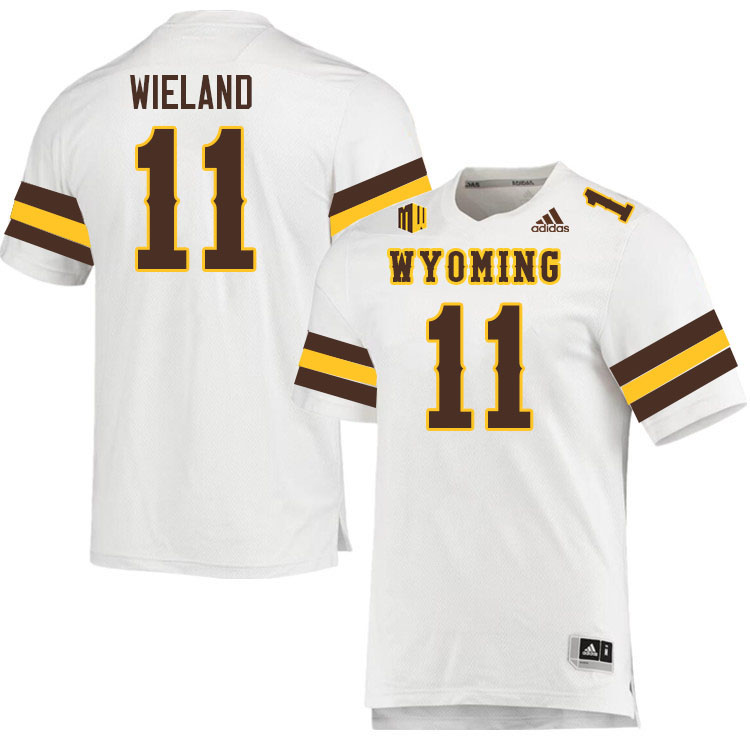 Wyoming Cowboys #11 Wyatt Wieland College Football Jerseys Stitched Sale-White